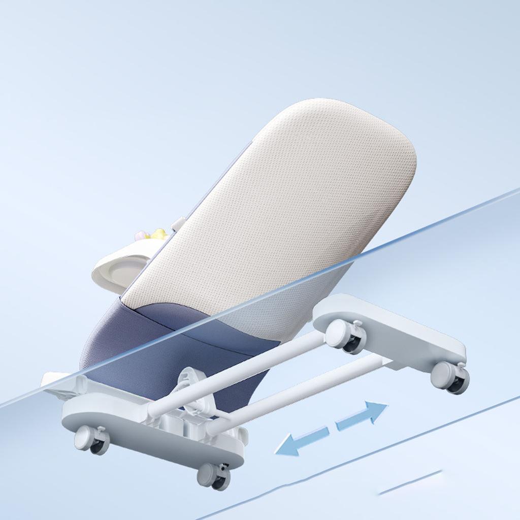 Детское кресло-качалка со съемным подносом для еды Универсальные колеса Ножное пианино Музыка Детское кресло-качалка