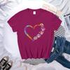 Ladies' Casual Love Footprint Print Loose Casual Round Neck Pure Cotton Short Sleeved T-Shirts Women’s