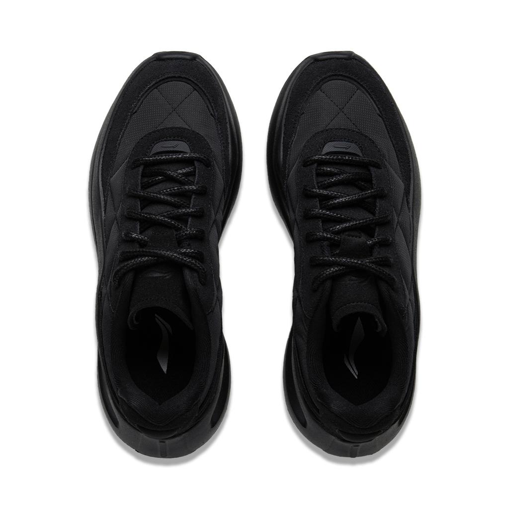 Li Ning Cloud Wave Кружево Амортизация Нескользящие Износостойкие Легкие Низкие Повседневные Туфли Мужские Черные AGLU299-2