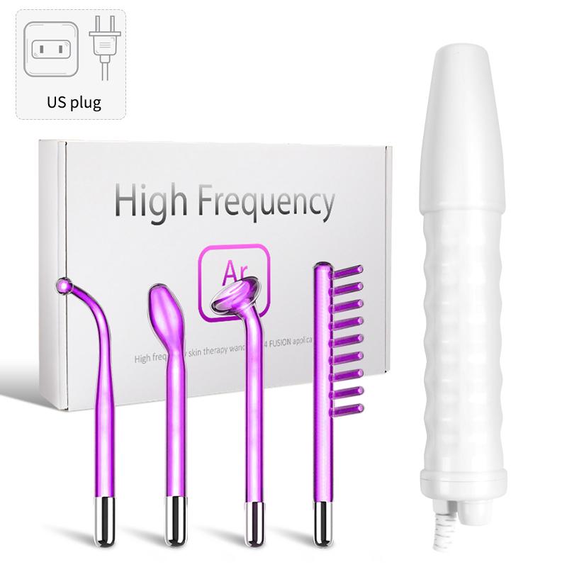Высокочастотный аппарат для лица, аргон, фиолетовый свет, средство для удаления прыщей, воспаления, массажер для ухода за кожей лица, Красота, спа-палочка