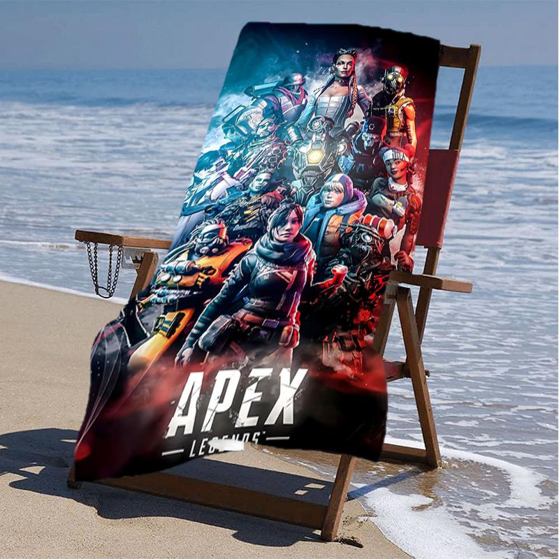 1pc Apex Beach Towel, Beach and Seaside Swimming Pool Equipment, Fashion Pattern, Rectangular, Travel Essentials