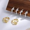 Простые серьги-кольца с узлом для женщин, изысканные золотые серьги, ювелирные изделия, подарочные аксессуары aretes