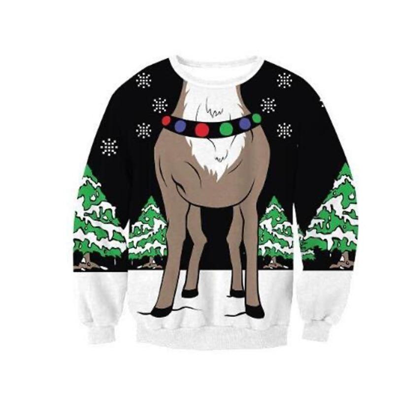 Мужчины Женщины Уродливый Рождественский свитер Забавный трахающий олень Кульминация Безвкусные Рождественские свитера Топ Пара Праздничная вечеринка Рождественские толстовки