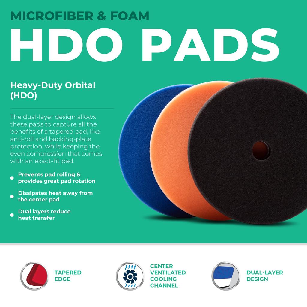 HDO Foam Polisher Buffer Pad (3 Pads 5.5") - Premium Heavy Duty Orbital Polishing