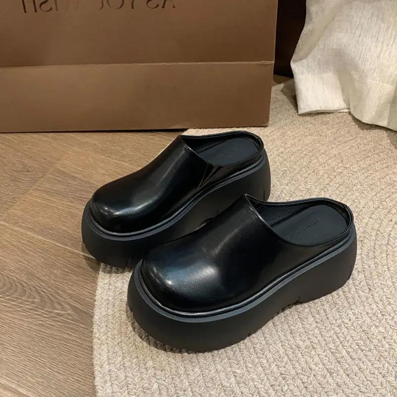 Модные балетки на платформе, туфли-мюли, женские туфли-слингбэки, дизайнерские фэшн-сандалии, новые повседневные шлепанцы для ходьбы, женские