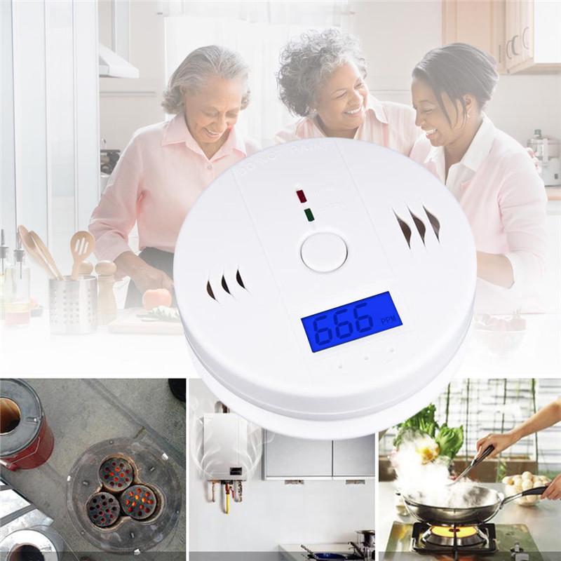 CO Датчик отравления угарным газом Предупреждающая сигнализация Детектор Тестер ЖК-дисплей