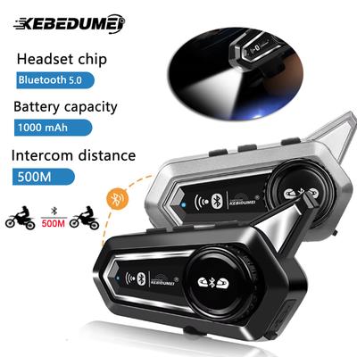1/2x Bluetooth мотоциклетный интерком шлем гарнитура intercomunicador Moto для 2 мотоциклистов переговорное устройство с фонариком громкая связь вызов