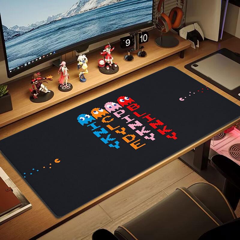 Pac-Man Large Size Mouse Pad Large Gaming Table Cushion Non-slip Laptop Tablet Big Mousepad XXL Mat Mini PC Playmat With Lock edge