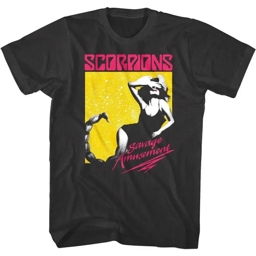 Scorpions Savage Amusement Альбом Двусторонняя Винтажная Футболка Хард-рок Группа Черный Хлопок Унисекс Футболки