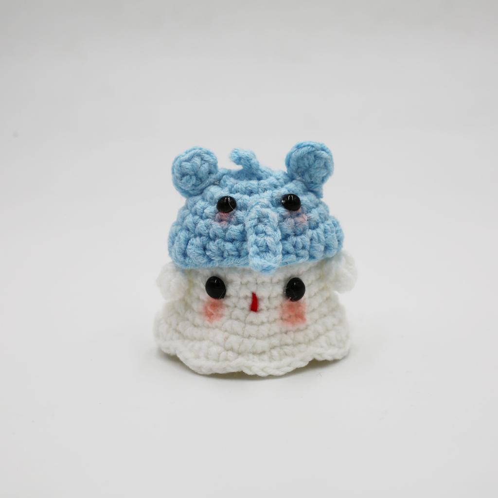 Creative Crocheted Little Ghost Hand Woven Pendants Halloween Decoration Handmade Yarn Crochet Bag Key Pendant Gift Home Decor