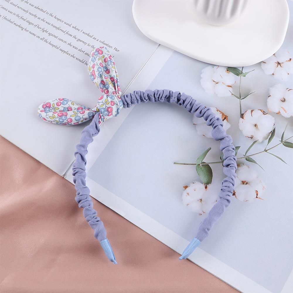 Retro Rabbit Ears Girls Bowknot Headband Hair Accessories Flowers Printed Hairband Hair Hoops