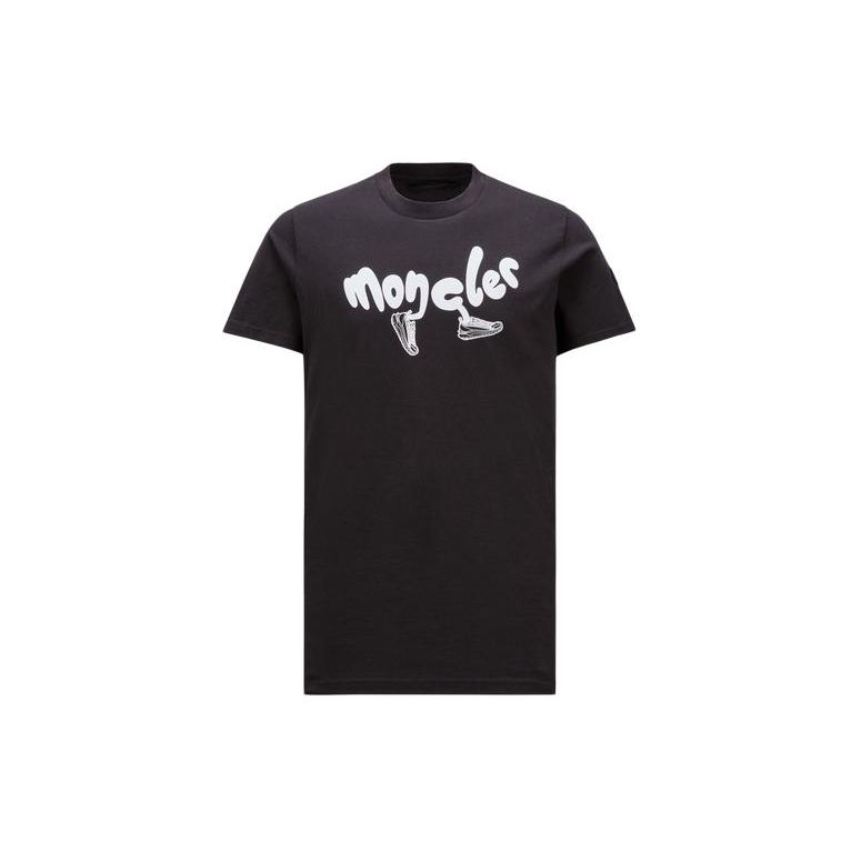 Moncler SS24 Printed Logo Cotton Crew Neck Short Sleeve T-Shirt Men T-Shirts Black J10918C000138390T998