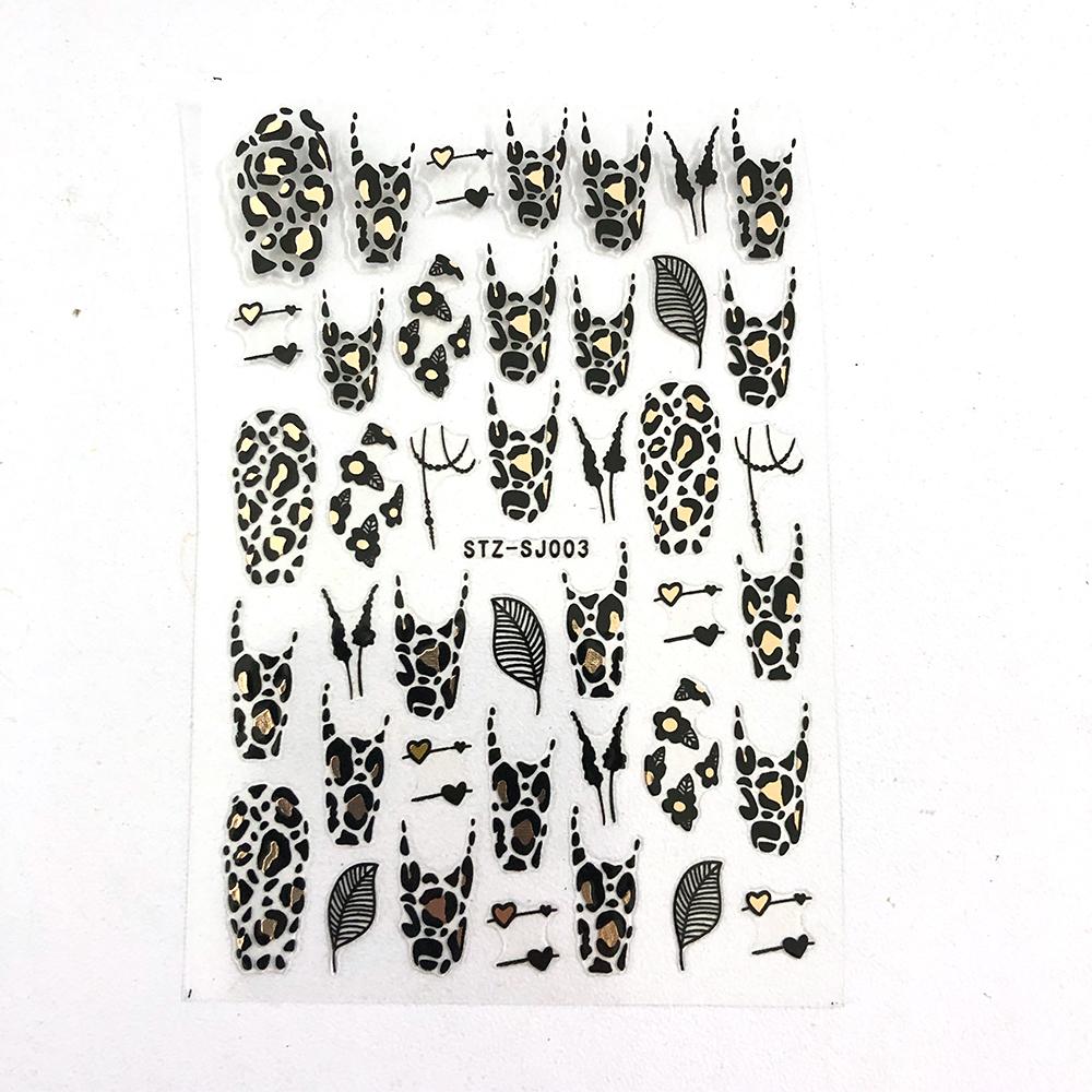 Abstract Line DIY Nail Stickers for Women Girls Nail Art Decorations Rose Gold Spring 3D Sliders for Manicure Nail Polish Decals