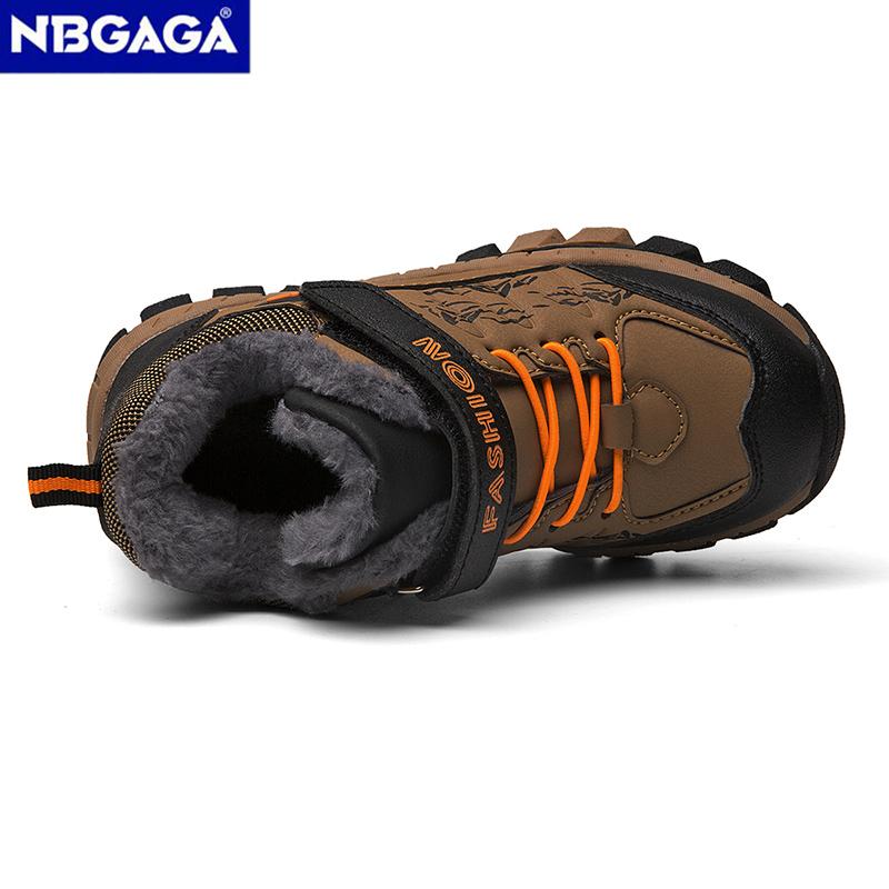 Зимние детские повседневные снежные ботильоны Нескользящая уличная обувь для альпинизма Модные детские водонепроницаемые теплые кроссовки