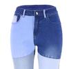Jeans Vintage Pockets Bottoms Trousers Women Splicing High Elasticity Skinny Jeans Pants for Ladies