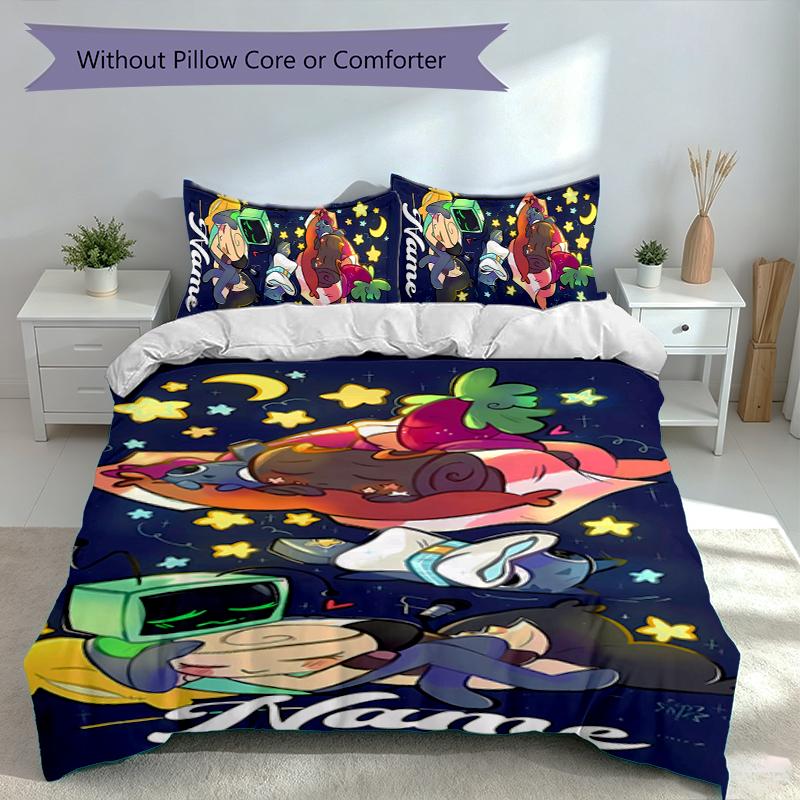 3pcs Custom Name game Dandy's World Bedding Set,Includes 1 Duvet Cover and 2 Pillowcases,All-season Bedroom Decor