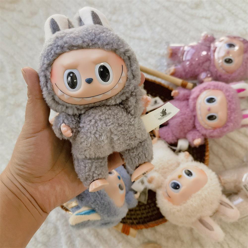 Labubu 1.0 Monster Auto Plush Hanging Ornament Cute Anime Blind Box Heartbeat Macaron Keychain Dashboard Mirror Decor Kids Birthday Christmas Gift Toy