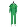 Men Green Suit Cosplay Costume, Blazer Trousers with Decorative Shawl Outfit for Halloween Theme Party