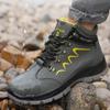 Модные мужские ботинки ZLMY со стальным носком, высокие рабочие ботинки, неразрушимые защитные ботинки, рабочие кроссовки с защитой от проколов, зимние защитные ботинки для мужчин