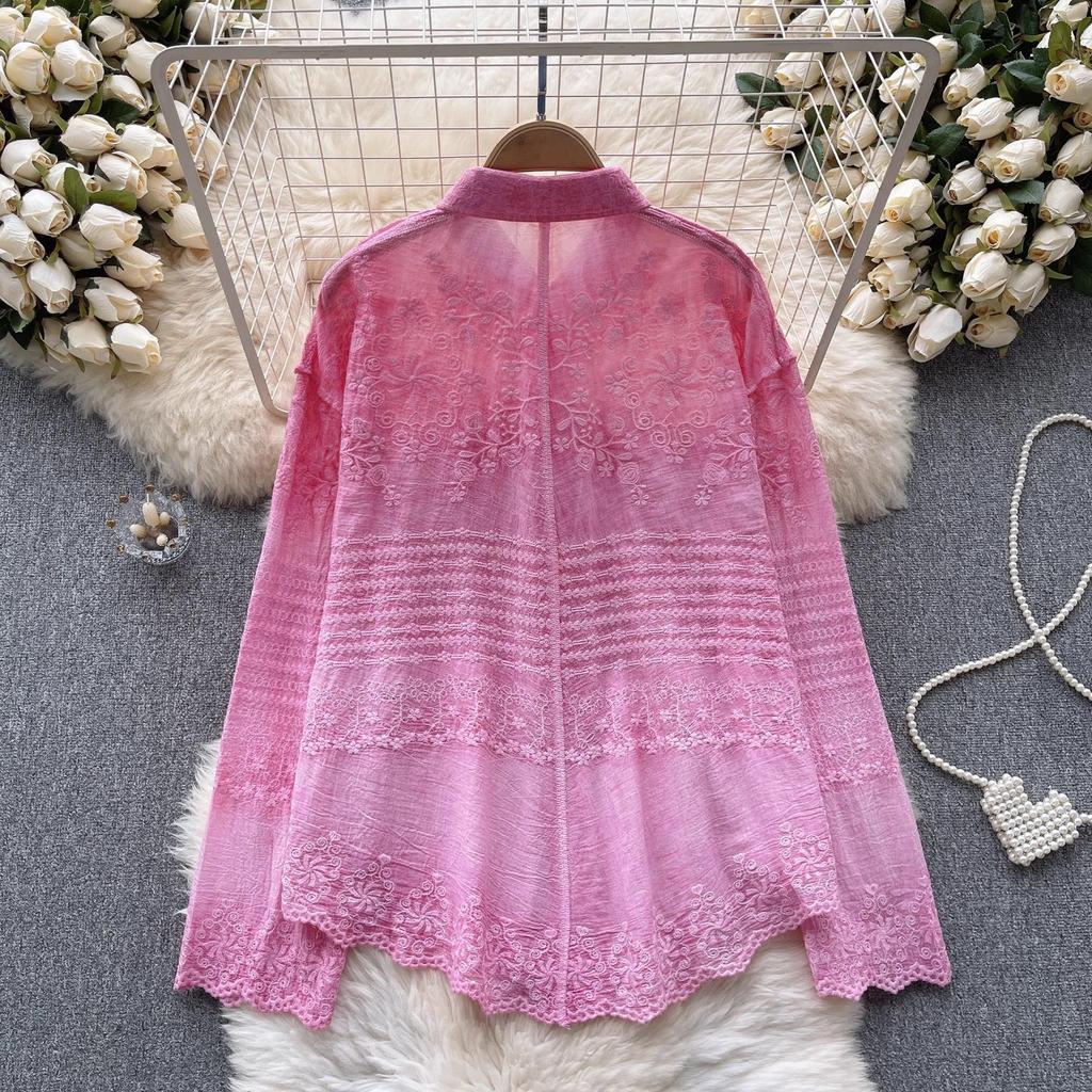 Dimanaf 2025 Весна Рубашка Женская Кружевная Блузка Короткий Рукав Модные Топы Футболки Свободные Белые Зеленые Футболки Новые