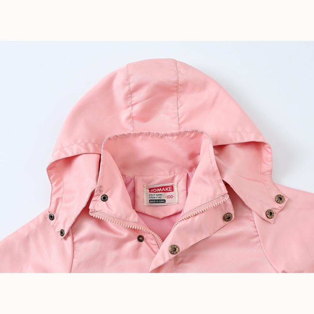 Детские куртки Детская одежда Однотонная ветровка для мальчиков и девочек с поясом Среднего и большого размера Детское осеннее пальто с капюшоном Съемный