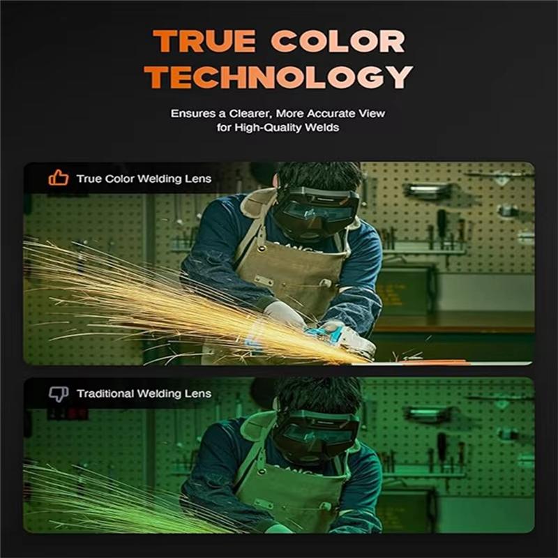 Fresh New True Color Auto-Dimming Welding Head Goggles,4/5-9/9-13, Suitable For TIG MIG ARC Plasma Cutting Grinding