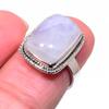 Натуральный радужный лунный камень драгоценный камень 925 стерлингового серебра ювелирное кольцо размер 6 O3m02