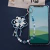 Plated Iris Flower Mobile Phone Pendant Handmade Beaded Phone Hanging Pendant  Camera Accessory