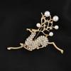 Brooch High-End Niche Silk Scarf Buckle Alloy Diamond Coat Pearl Corsage Pin Accessories