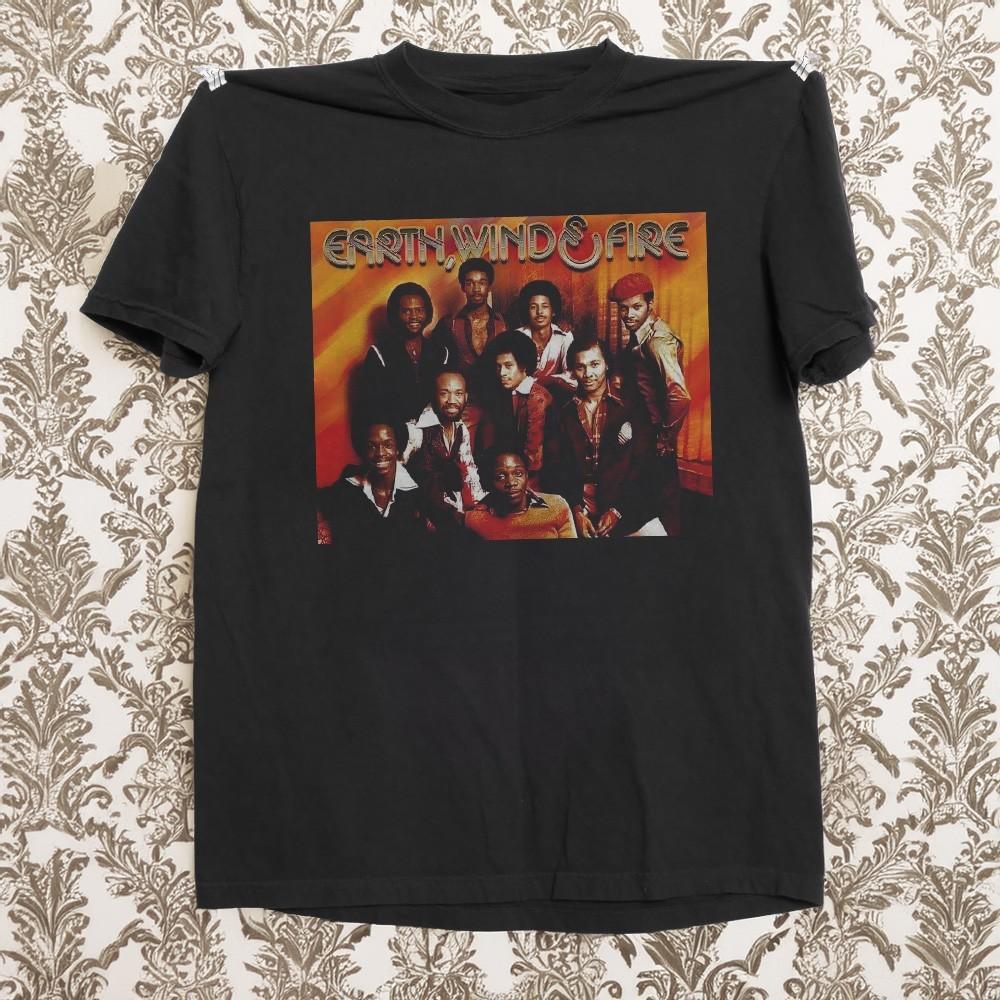 Vintage Earth Wind amp Fire Band Music TShirt Black Cotton Tshirt Size S5XL
