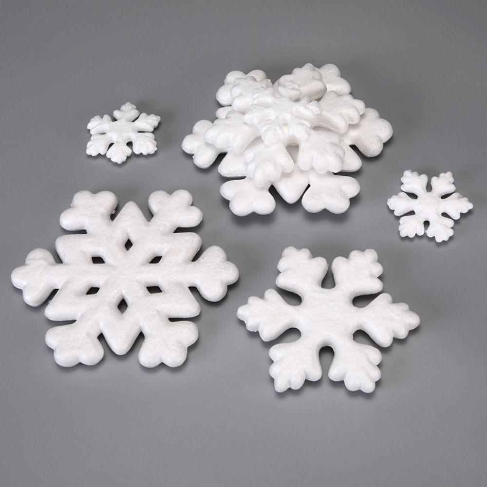 5/10pcs/Pack Plastic White Snowflakes 8/20cm Xmas Tree Pendants  For Christmas Party Decor