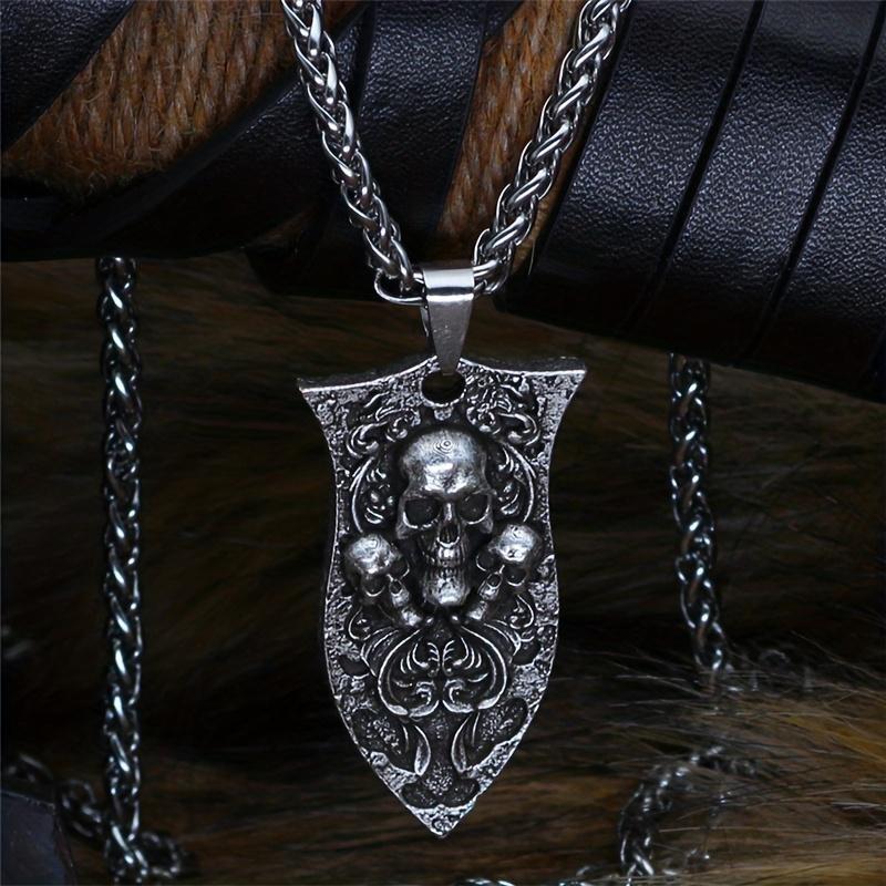 Готическое темное ожерелье с подвеской в ​​виде скелета, мужское ожерелье в стиле панк, подарок на вечеринку, винтажное ожерелье, модные ювелирные аксессуары