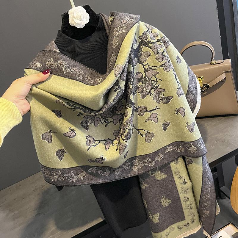 Premium High-quality Air-conditioned Room Shawl Outside Women's Summer Office Nap Imitation Cashmere Fringed Warm Scarf