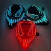 Маска Венома Marvel с линзой, украшение для Хэллоуин-вечеринки, светодиодная маска, реквизит для костюма Венома для косплея Hot Toys, маска на все лицо, светящаяся