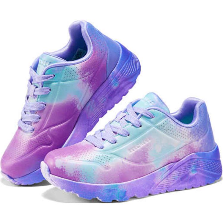 Skechers Детские кроссовки Uno Удобные Универсальные Нескользящие Прочные Низкие Повседневные Детские кроссовки Синий Фиолетовый 310486L-BLMT