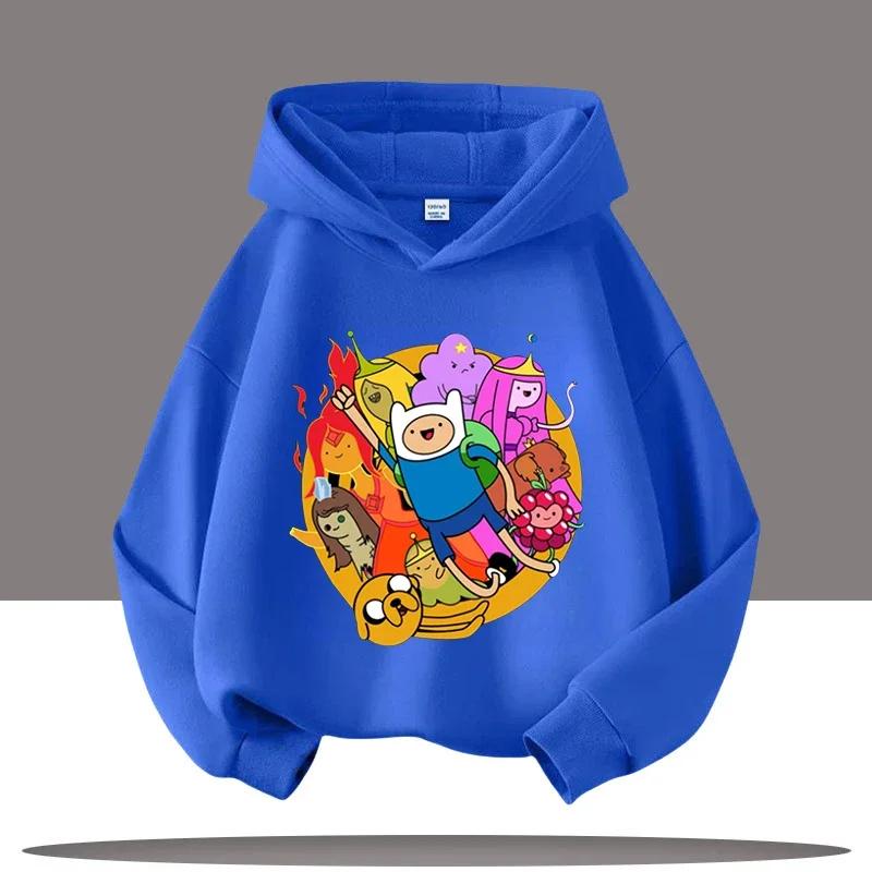 2025 Новая детская толстовка Время приключений с мультяшным принтом Аватар Детская спортивная одежда для девочек Повседневный топ Одежда на осень/зиму