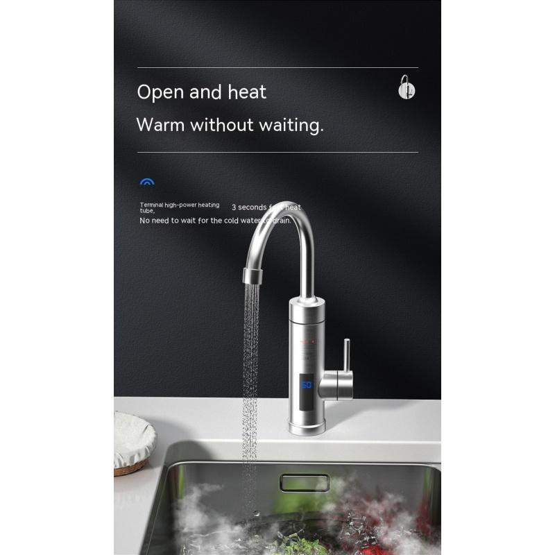 Кухонный электрический кран для горячей воды из нержавеющей стали, мгновенный трехсекундный кран для горячей воды, горячая и холодная вода