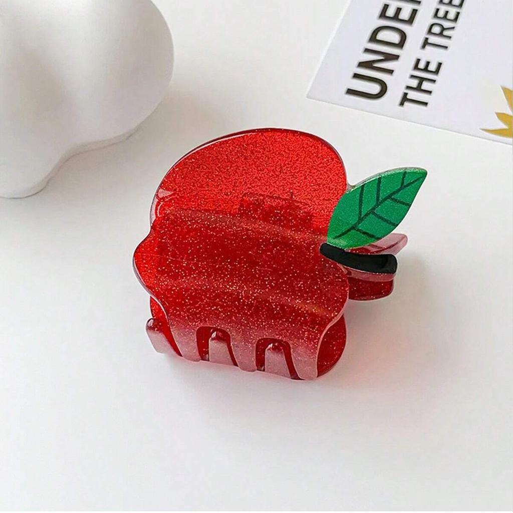 1pc Cartoon Small Cute Acrylic  Back-to-school Season School Bus, Pencil, Apple and Calculator Style Hairpin, Small Hair Claw