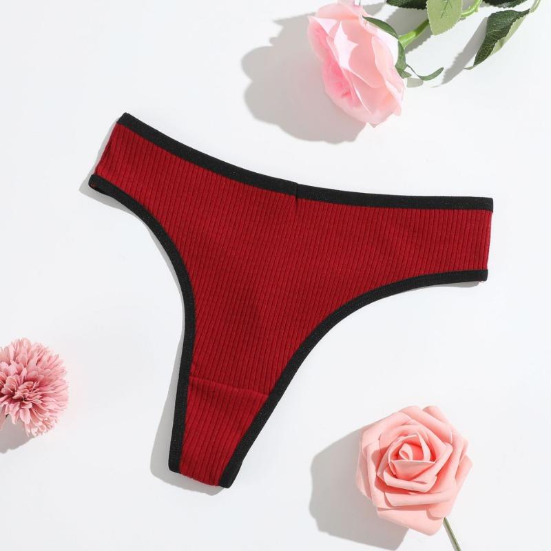 Цельнохлопковые стринги, простые женские трусики-стринги, сексуальное женское нижнее белье, однотонные базовые таньги для женщин и девочек