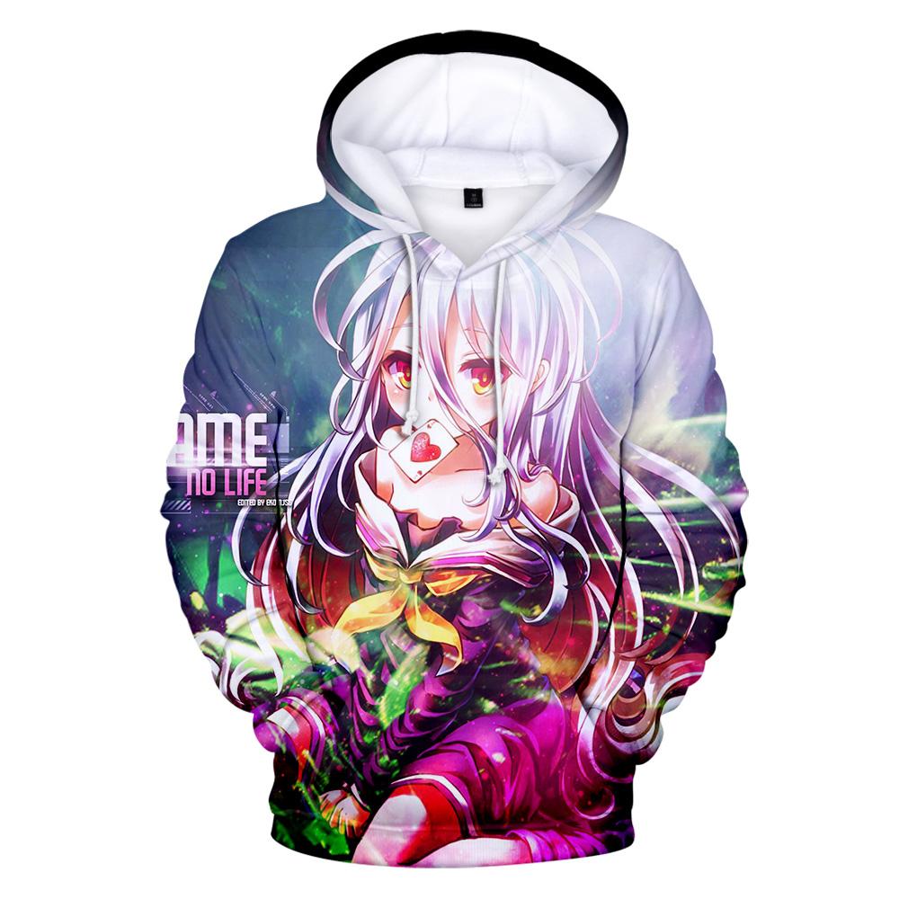 Толстовки с капюшоном Game Anime NO GAME NO LIFE для мужчин и женщин, модные хип-хоп Harajuku No Game No Life, мужские толстовки, повседневное пальто