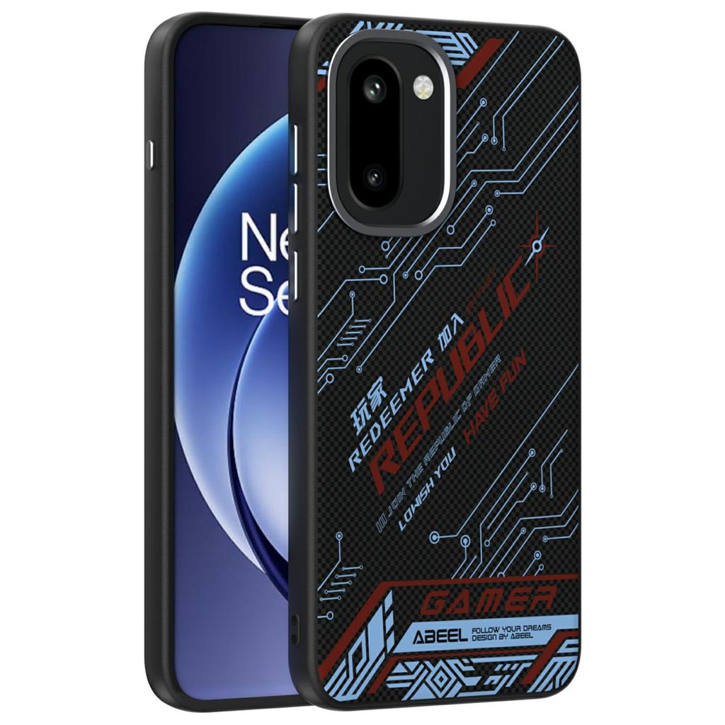 ABEEL Для OnePlus 15R 5G Магнитный Чехол Микро-тиснение 6D Печать ПК ТПУ Алюминиевый сплав Кожаный Чехол для Телефона