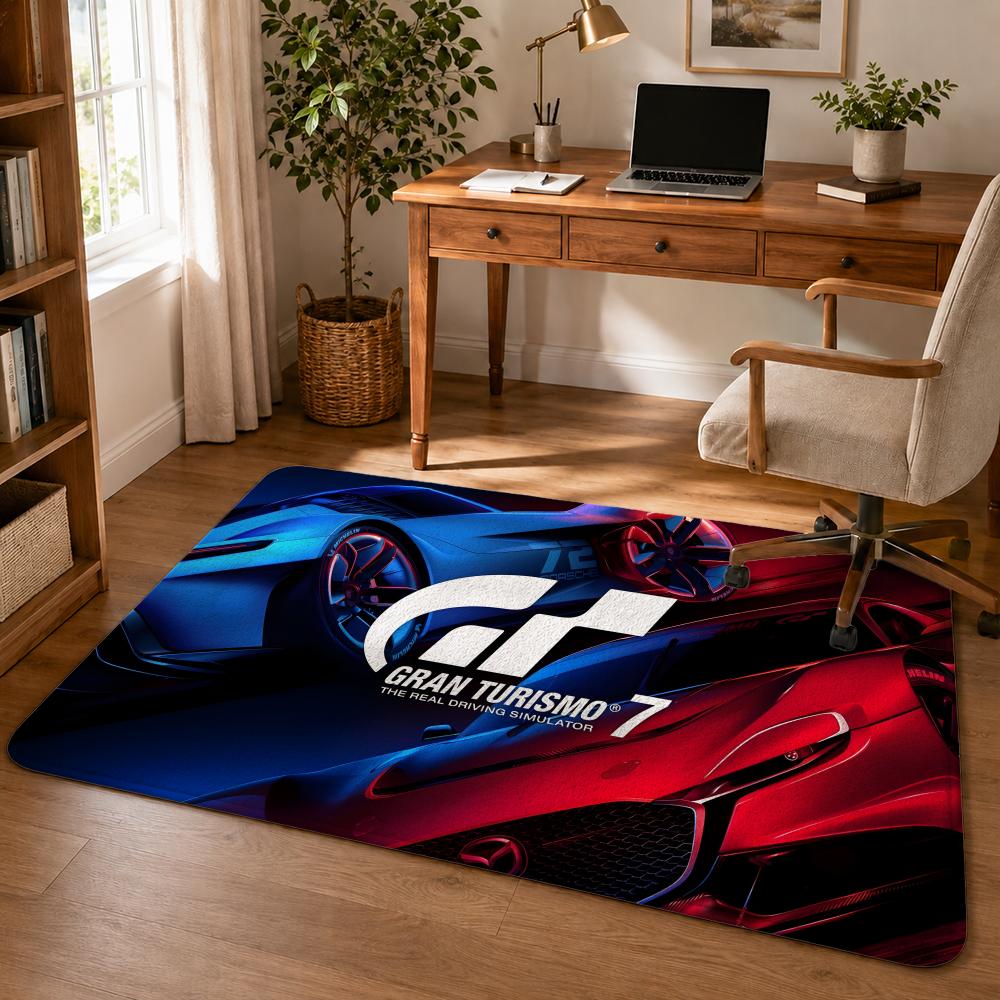 G-Gran-Turismo Floor Mat Flannel Rug Non Slip Absorbent Soft Washable For Entryway Hallway Bathroom Kitchen Decor