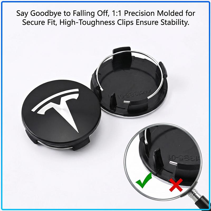 4Pcs 60mm Car Wheel Center Hub Caps Badge Accessories For Tesla Model 3 Model S Model X Model Y Roadster Performance Decor