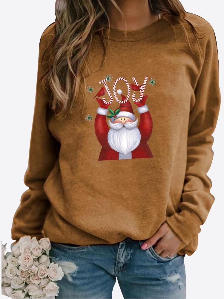 Весенне-осенний женский свитер с рождественской тематикой, утолщенный повседневный свитер с круглым вырезом и длинными рукавами, топ больших размеров
