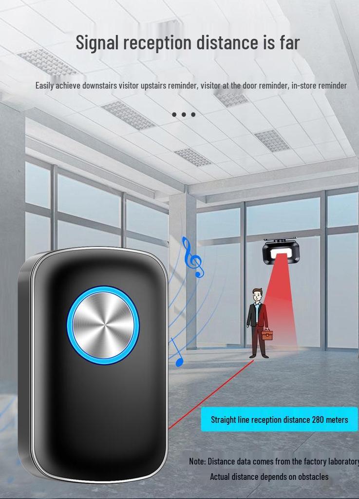 Sensor Entrance Split-Type Doorbell Greeter - Arrival Reminder with Ding-Dong Chime