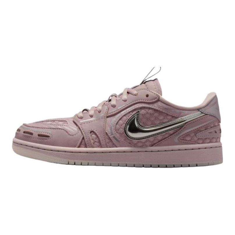 Jordan Air Jordan 1 Дышащие Низкие Винтажные Баскетбольные Кроссовки Женские Розовые Серебристые HQ2186-601