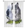 Волк и ворон на скалах, прозрачные оконные шторы для гостиной, спальни, современная вуаль, тюлевые шторы, тканевые шторы для кухни 