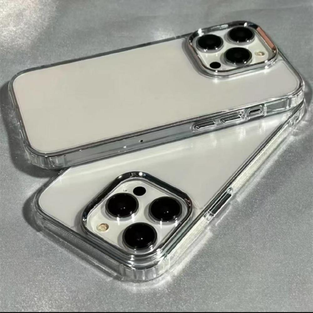 Transparent Silicone Phone Case for IPhone 17 IPhone 17Pro Max Shockproof Transparent Bumper Soft Clear Cover Luxury Metal Case