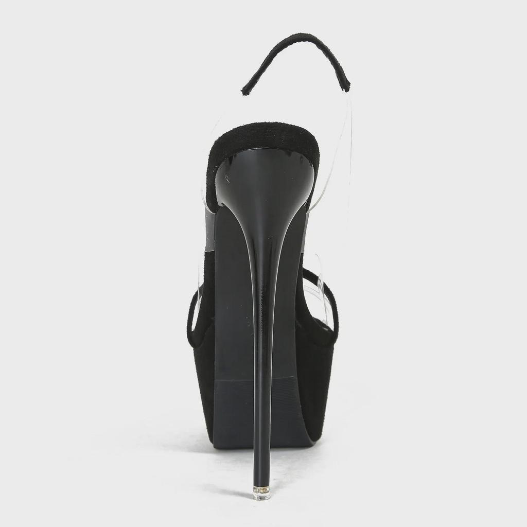 Transparent Snake Pattern High Heel Stiletto Platform Sandals for Women