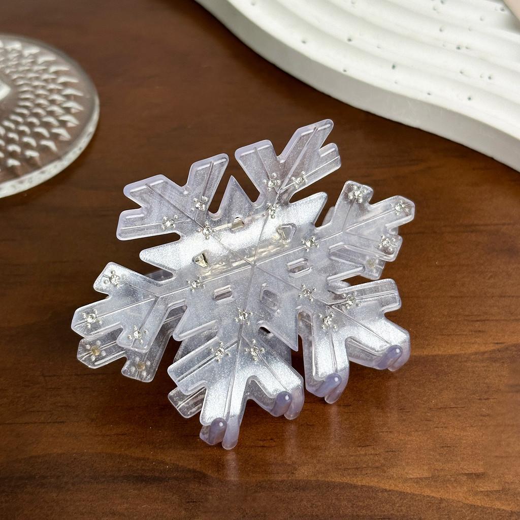 Потрясающая ацетатная заколка-краб для волос «Снежинка» с роскошными бриллиантовыми инкрустациями для женщин
